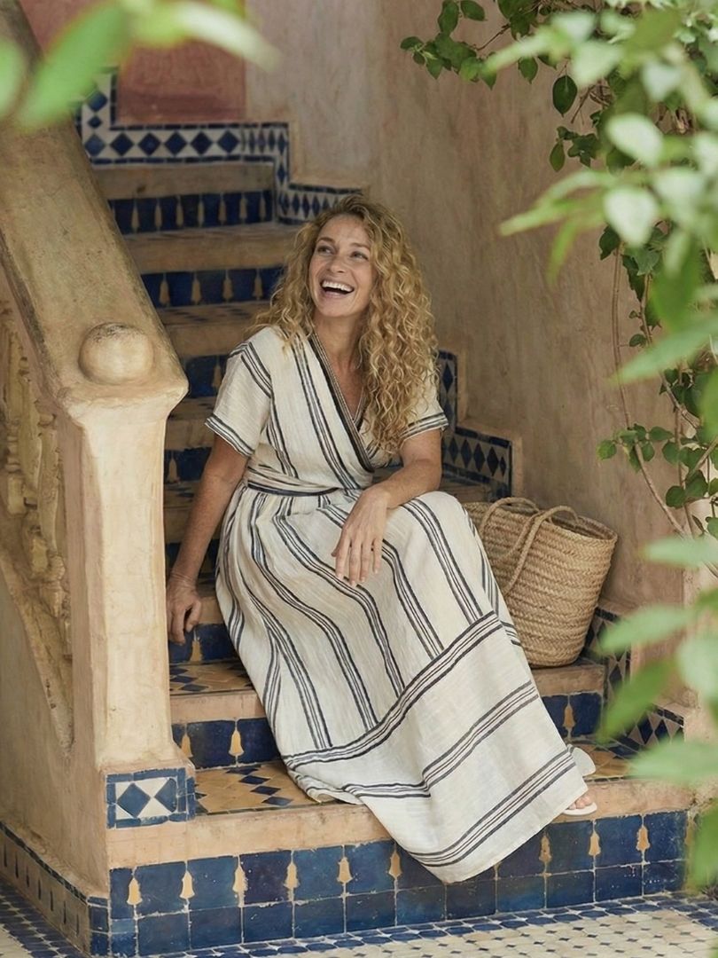 Thalassa | V-Neck Short Sleeve Wrap Midi Dress