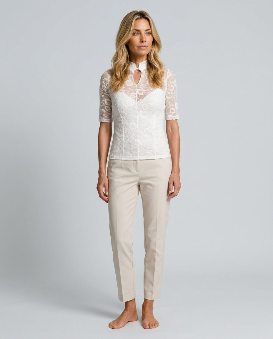 Hilde | Puff Sleeve High Neck Dirndl Blouse
