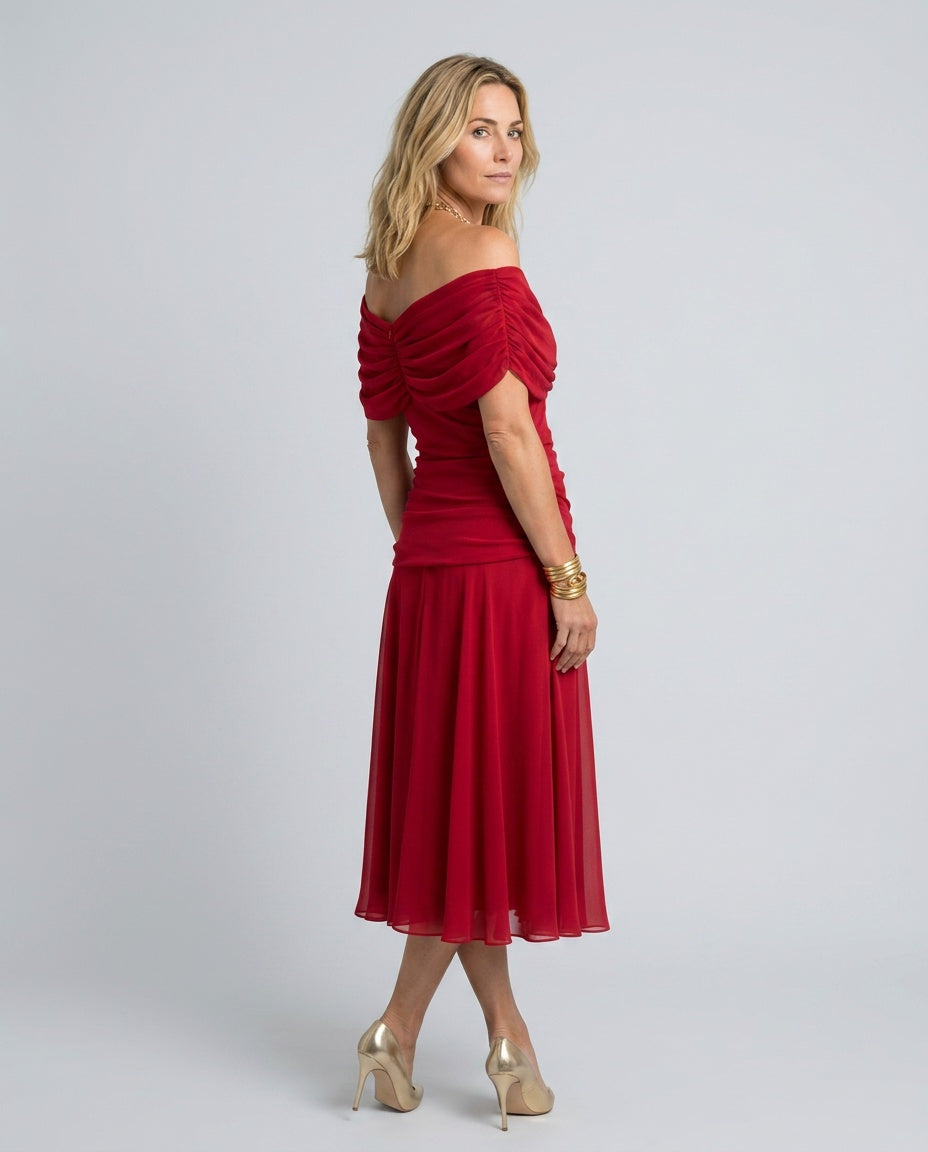 Calen | Off-Shoulder Flowy Midi Dress