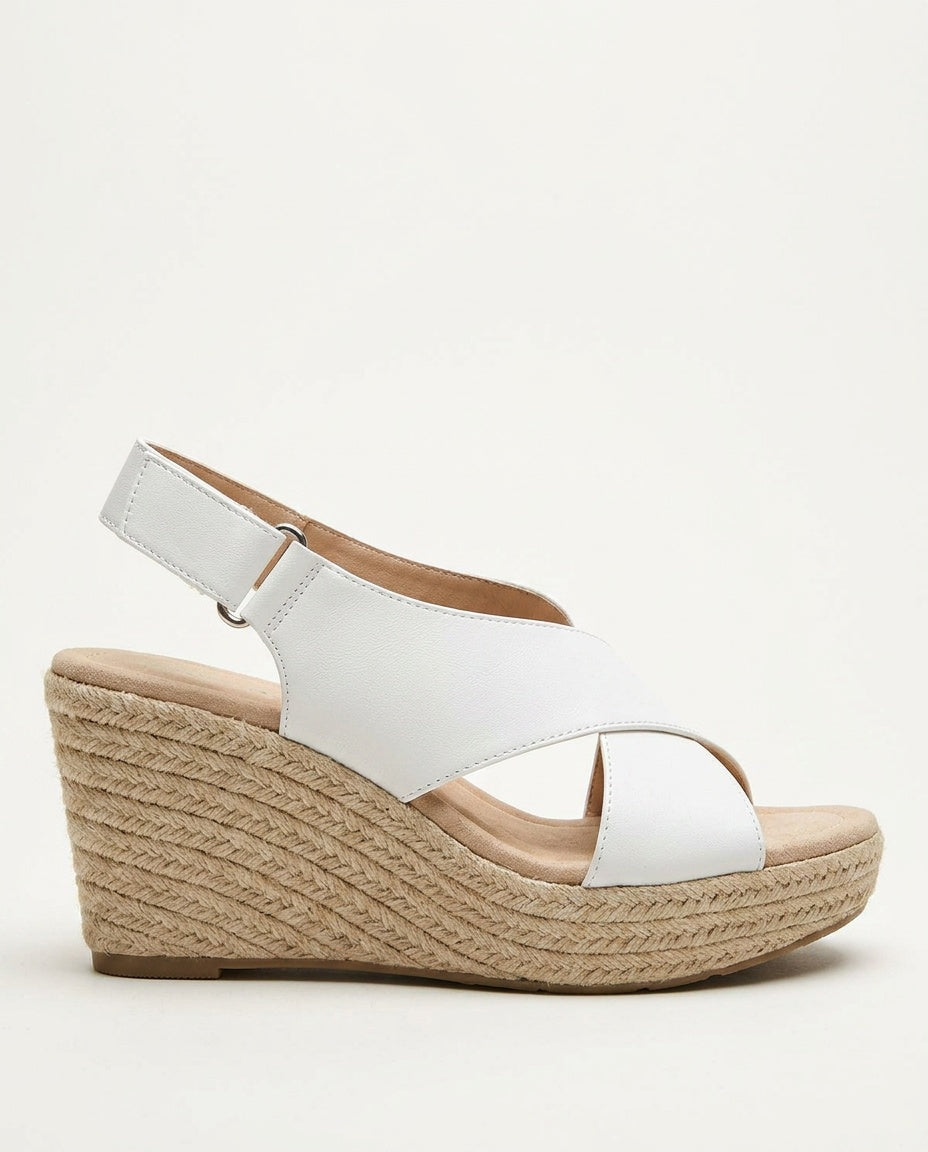 Noor | Crisscross Strap Cushioned Wedge Sandals