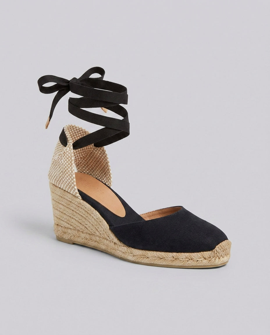 Ruby | Closed-Toe Ankle-Tie Jute Wedge Espadrille