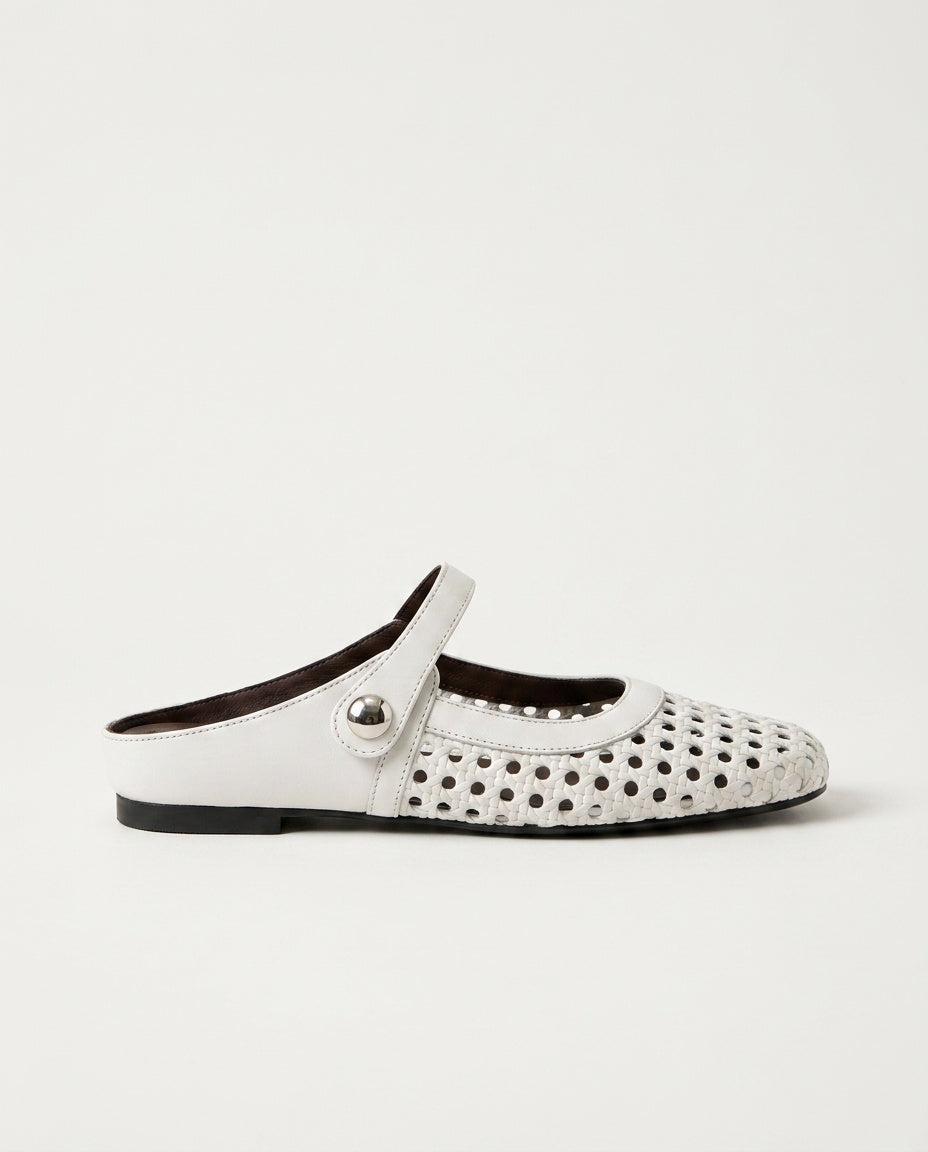Nuria | Woven Instep Strap Flat Mules