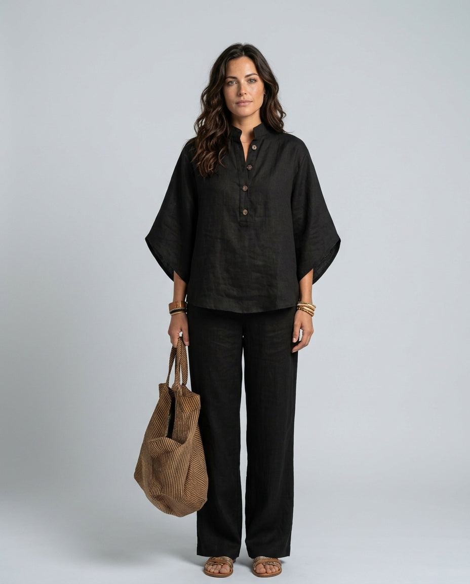 Leticia | Linen-Blend Co-ord Two-Piece Set
