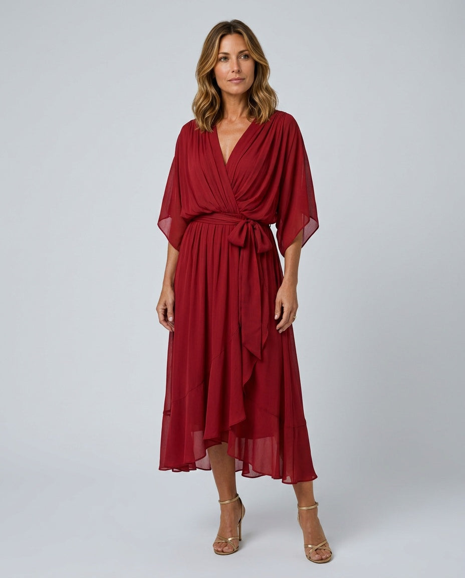 Rocio | Flowing V-Neck Midi Dress
