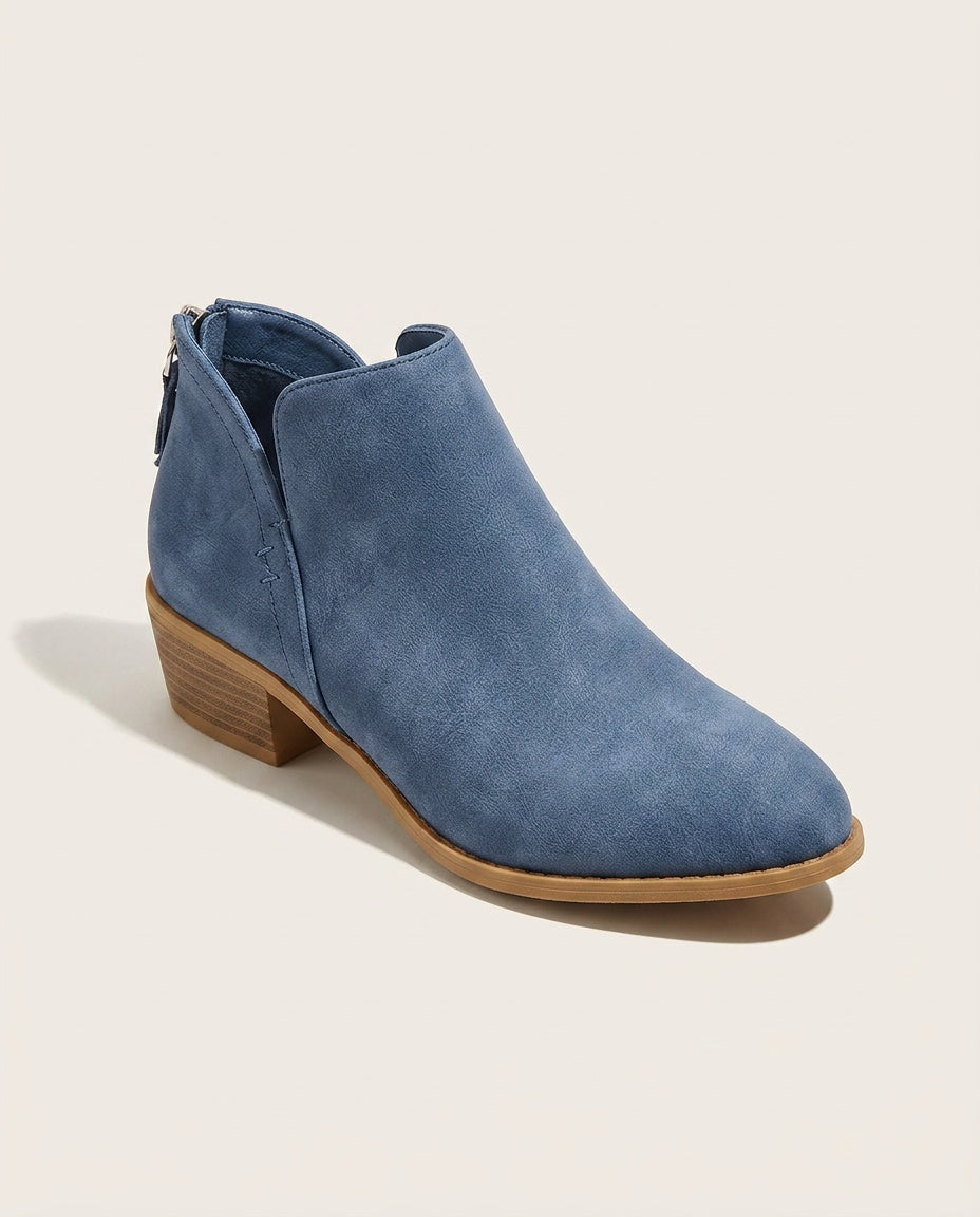 Elisa | Pointed Toe Low Block Heel Ankle Boots