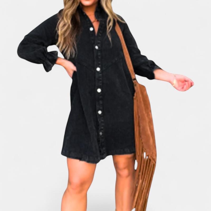 Margot | Collared Puff Sleeve Fit and Flare Mini Dress