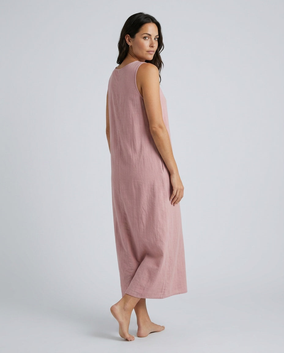 Julieta | Sleeveless Relaxed Cotton-Blend Midi Dress