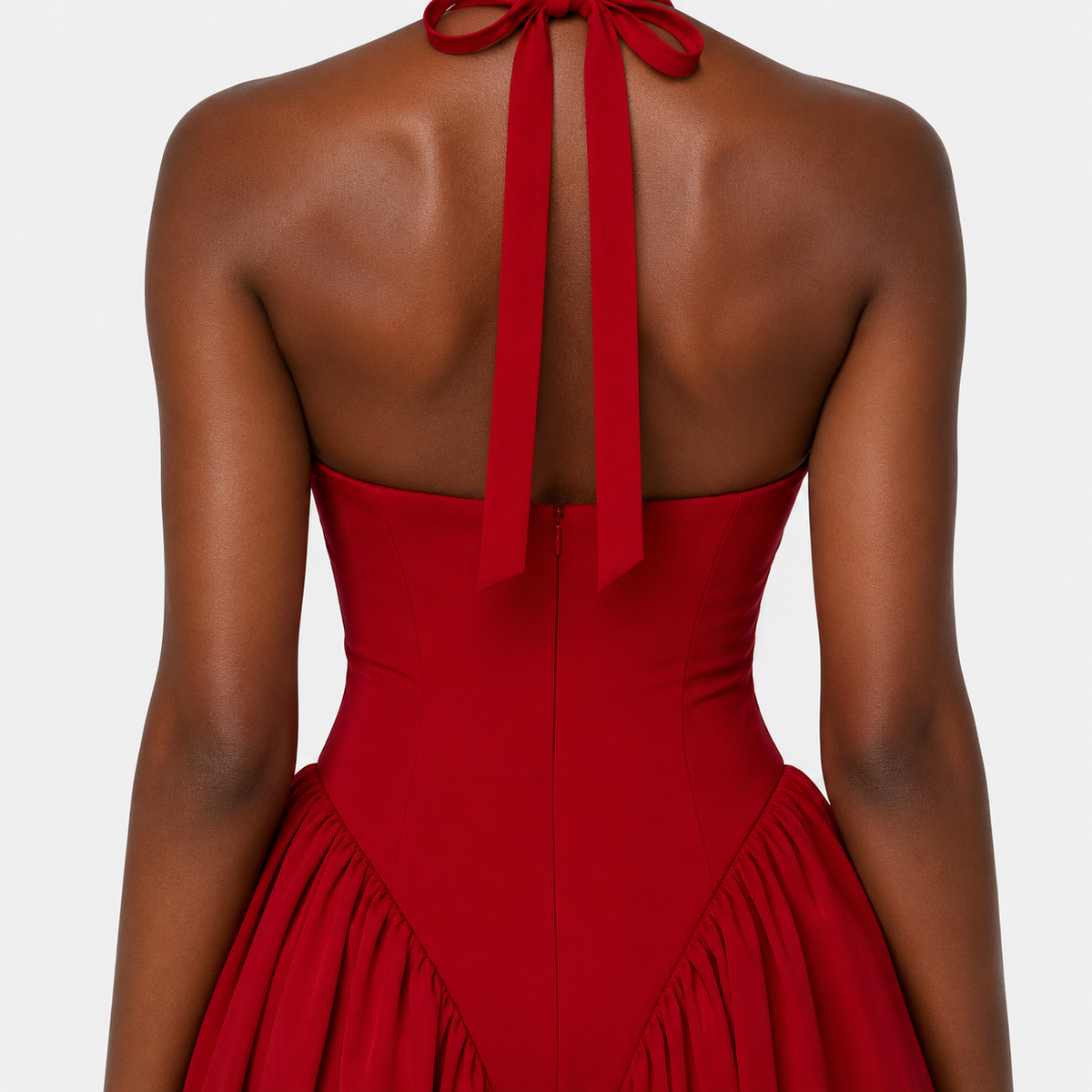 Ada | Backless Halter Neck Midi Dress