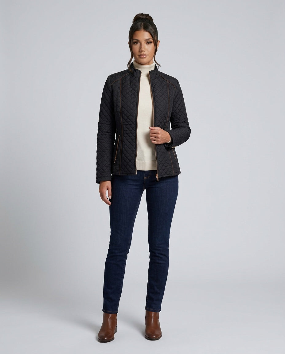 Sawyer | Diamond Quilted Stand Collar Jacket