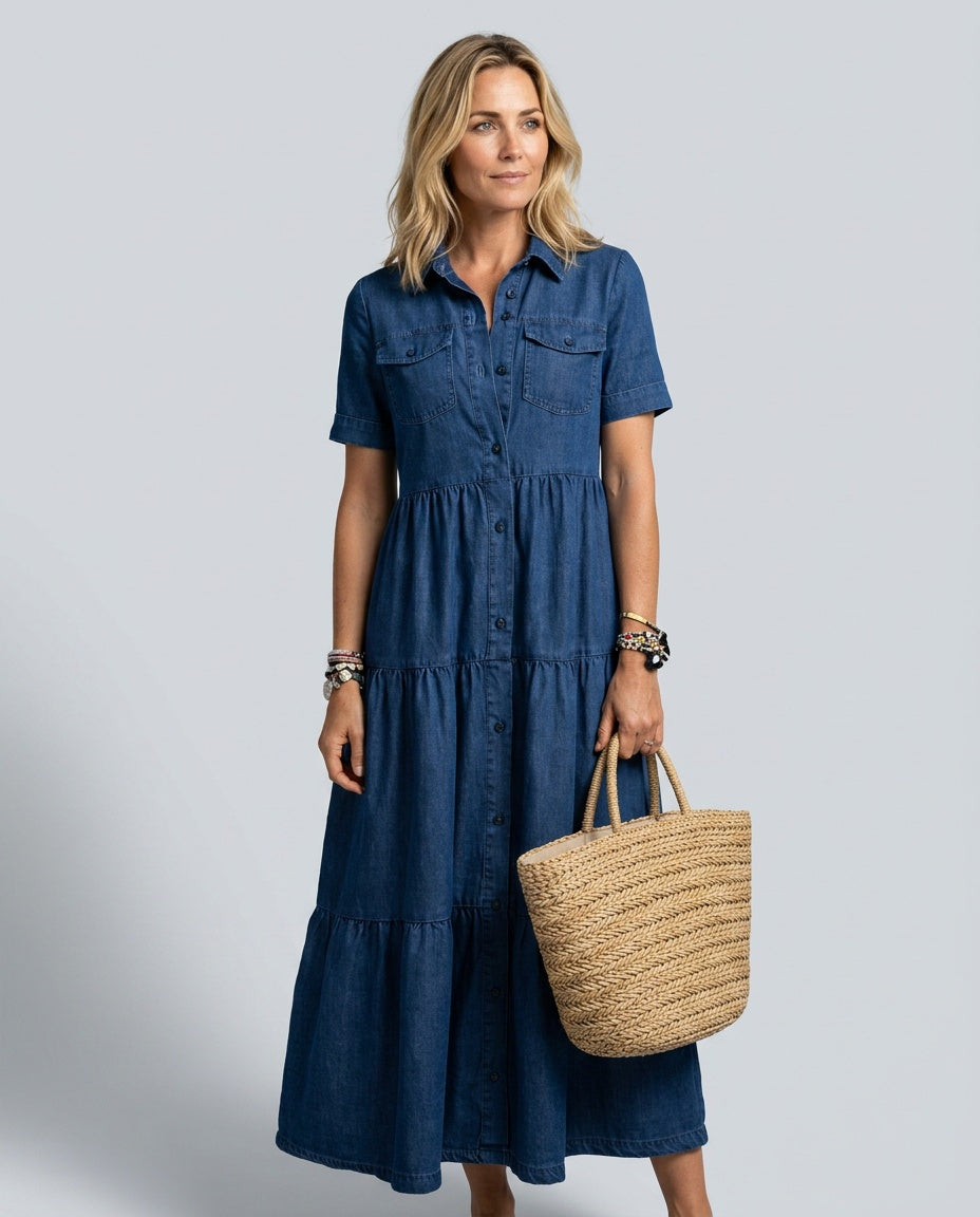 Dalma | Relaxed Denim-Look Midi Dress
