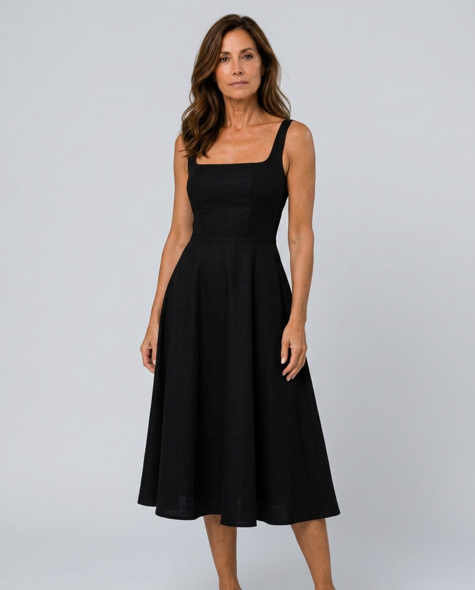 Coralie | Sleeveless A-Line Midi Dress