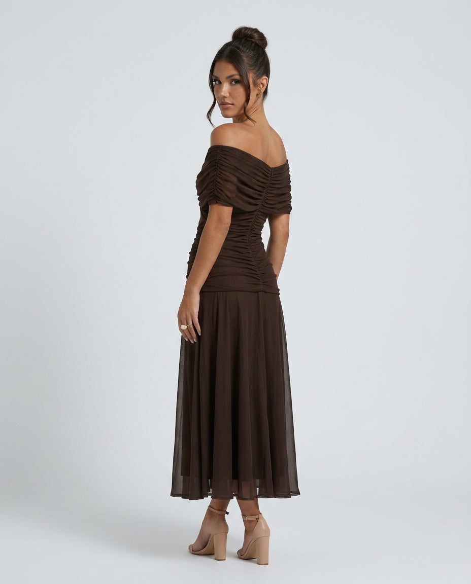 Kennedy | V-Neck Crossed Draped Floral Maxi Dress