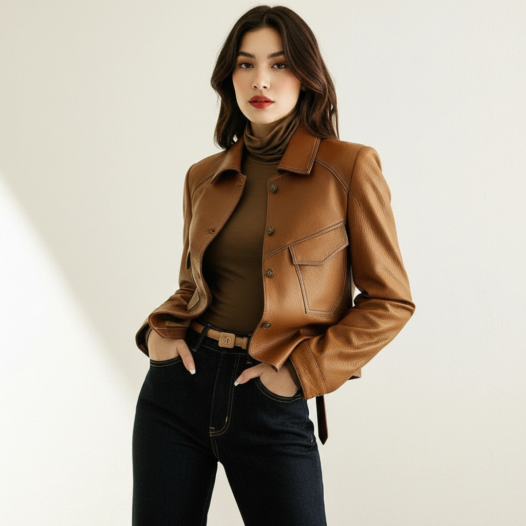 Lenara | Structured Vegan Leather Blazer