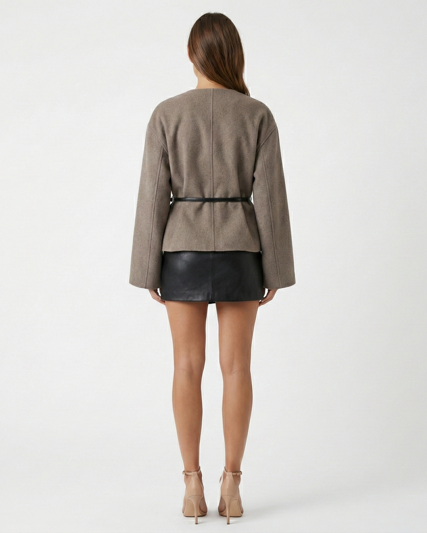Vera | Mid-Length Belted V-Neck Jacket