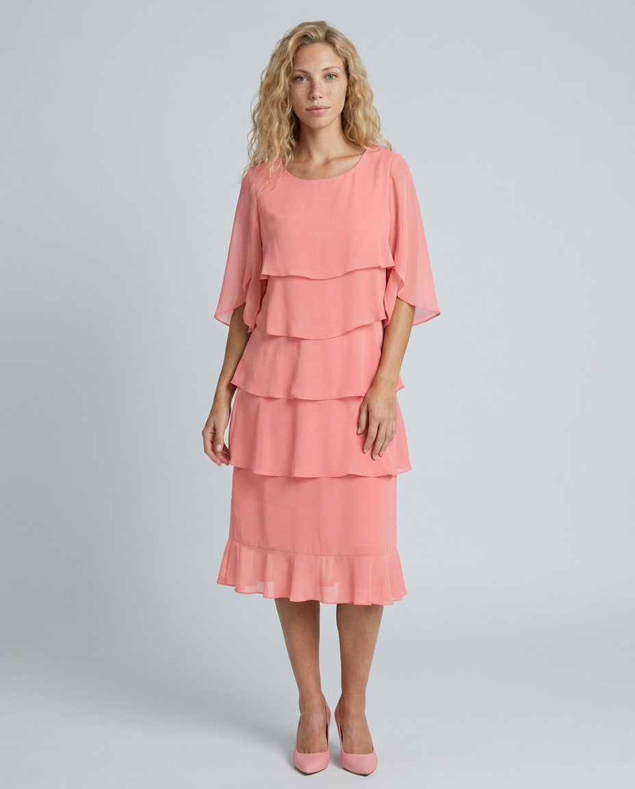 Malena | Tiered Layered Midi Dress