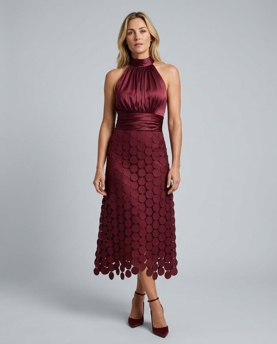 Estrella | Halter Neck Flowing Midi Dress