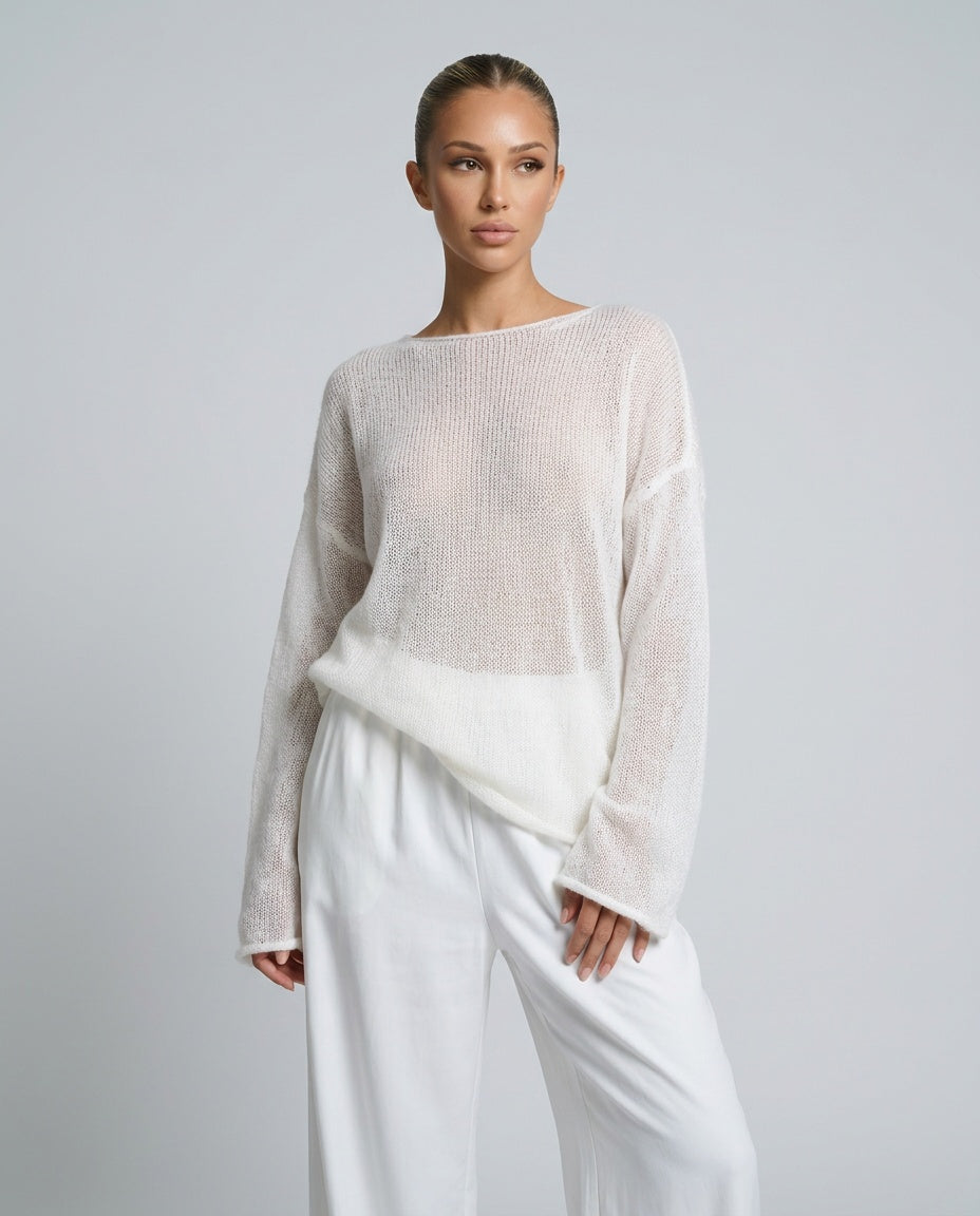 Mabel | Cropped Bell Sleeve Knit Jumper