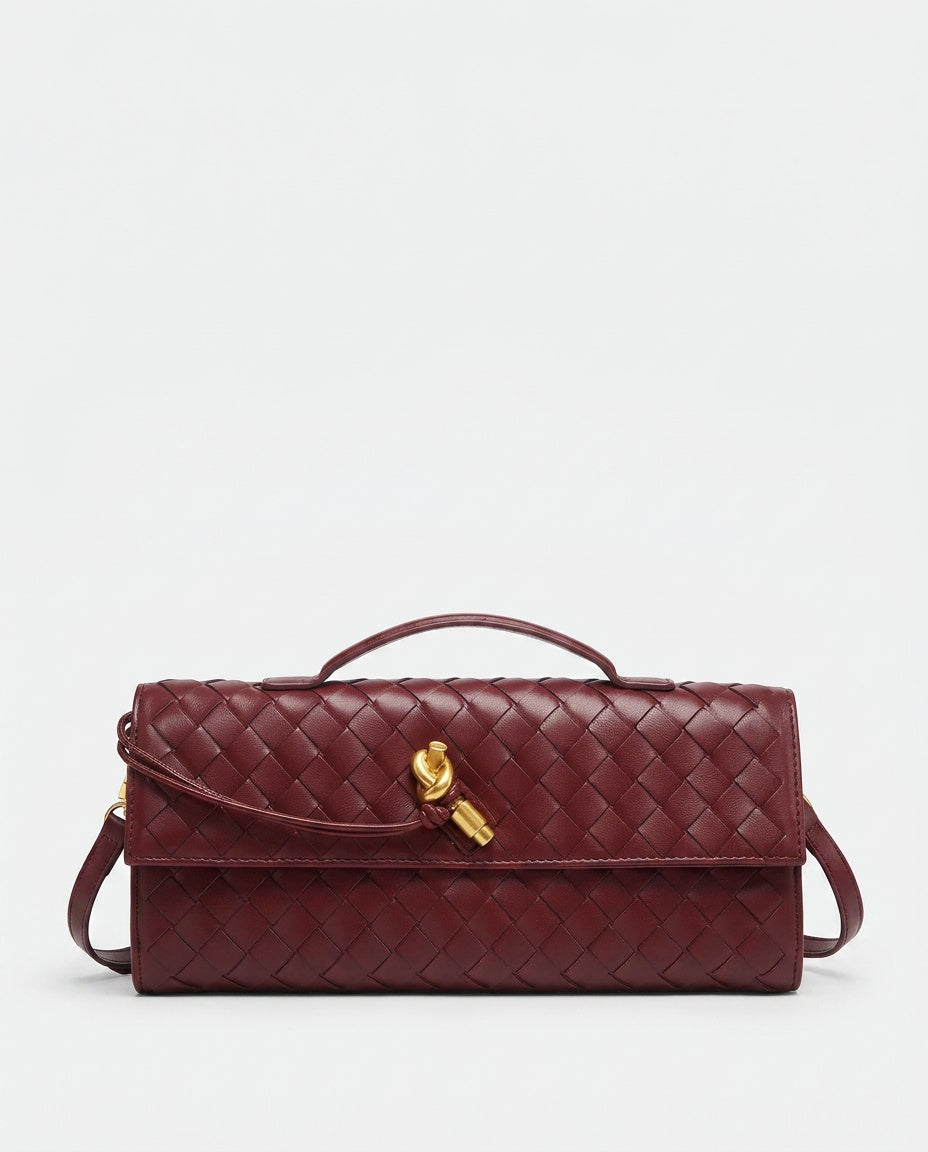 Woven Knot Detail Clutch Bag