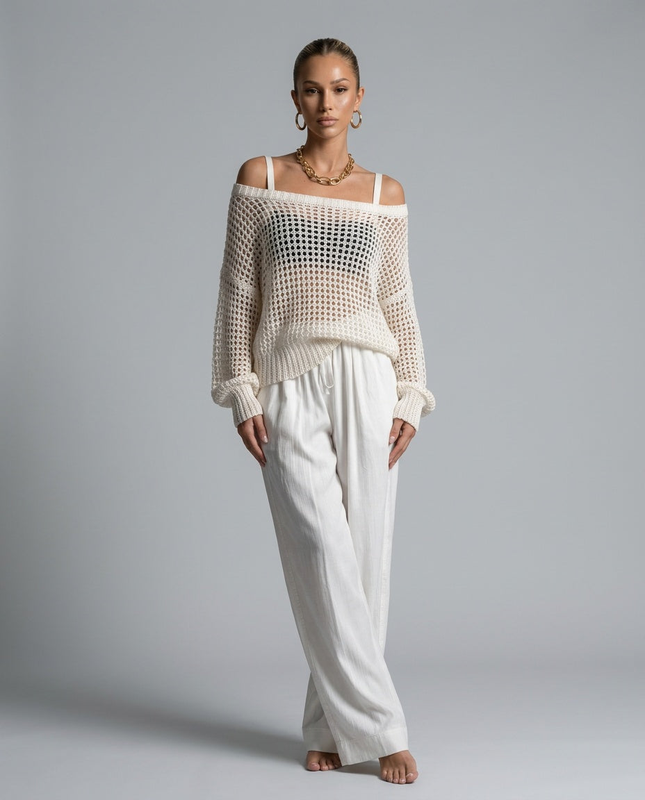 Chloe | Textured Off-Shoulder Two-Piece Set