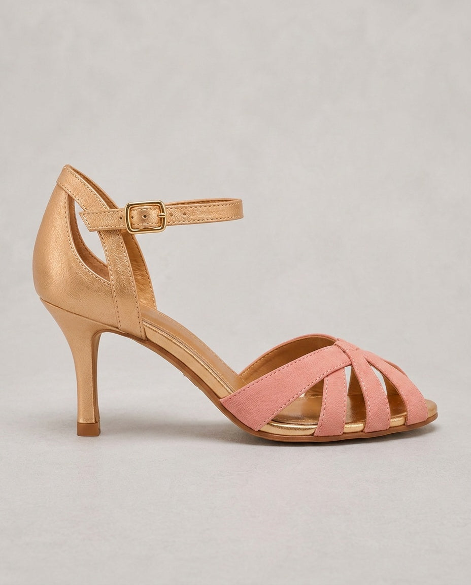 Phoebe | T-Strap Low Heel Sandal