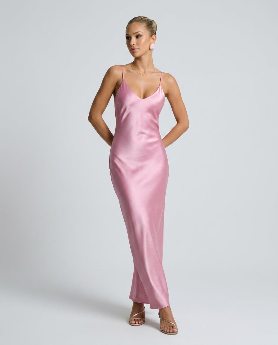 Serena | Cowl Neck Satin-Look Maxi Dress