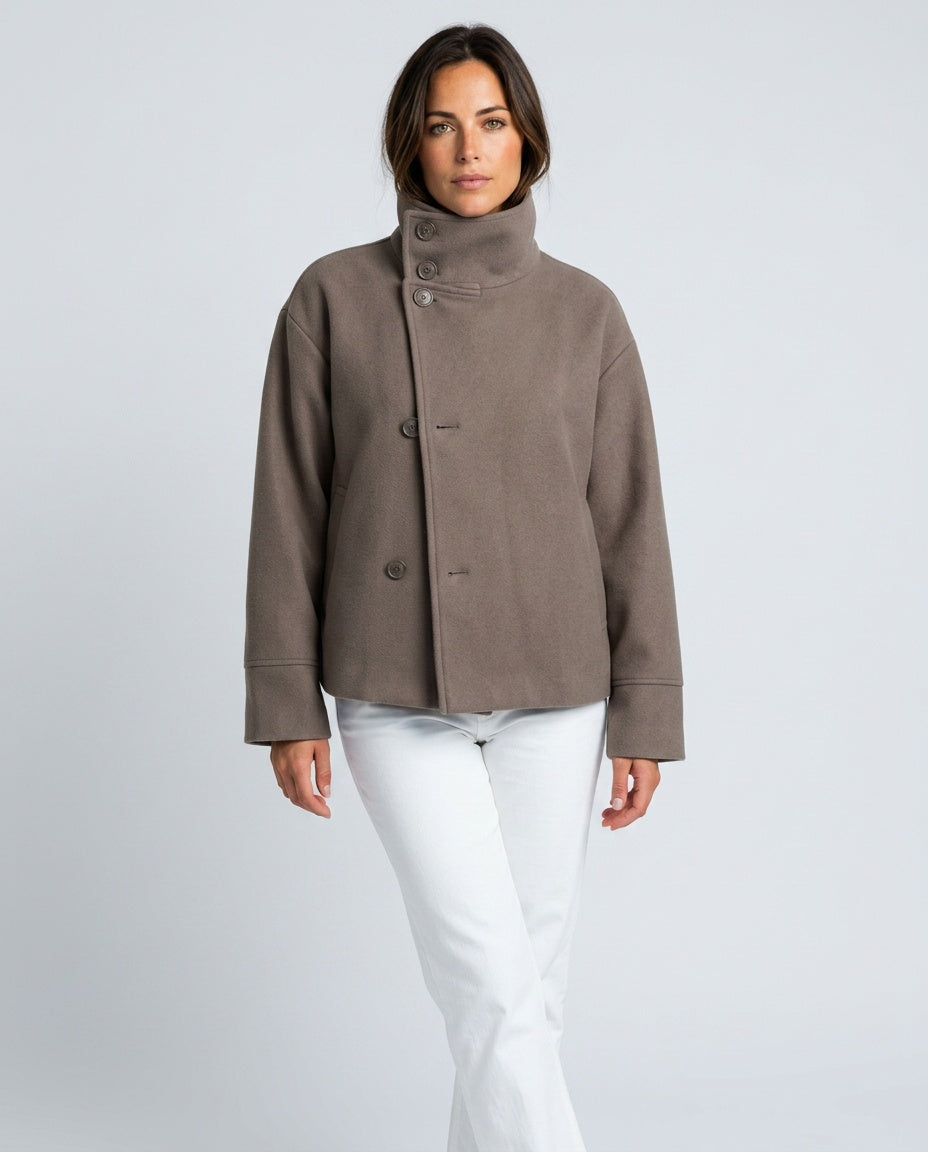 Soraya | Wool-Look Stand Collar Tailored Jacket