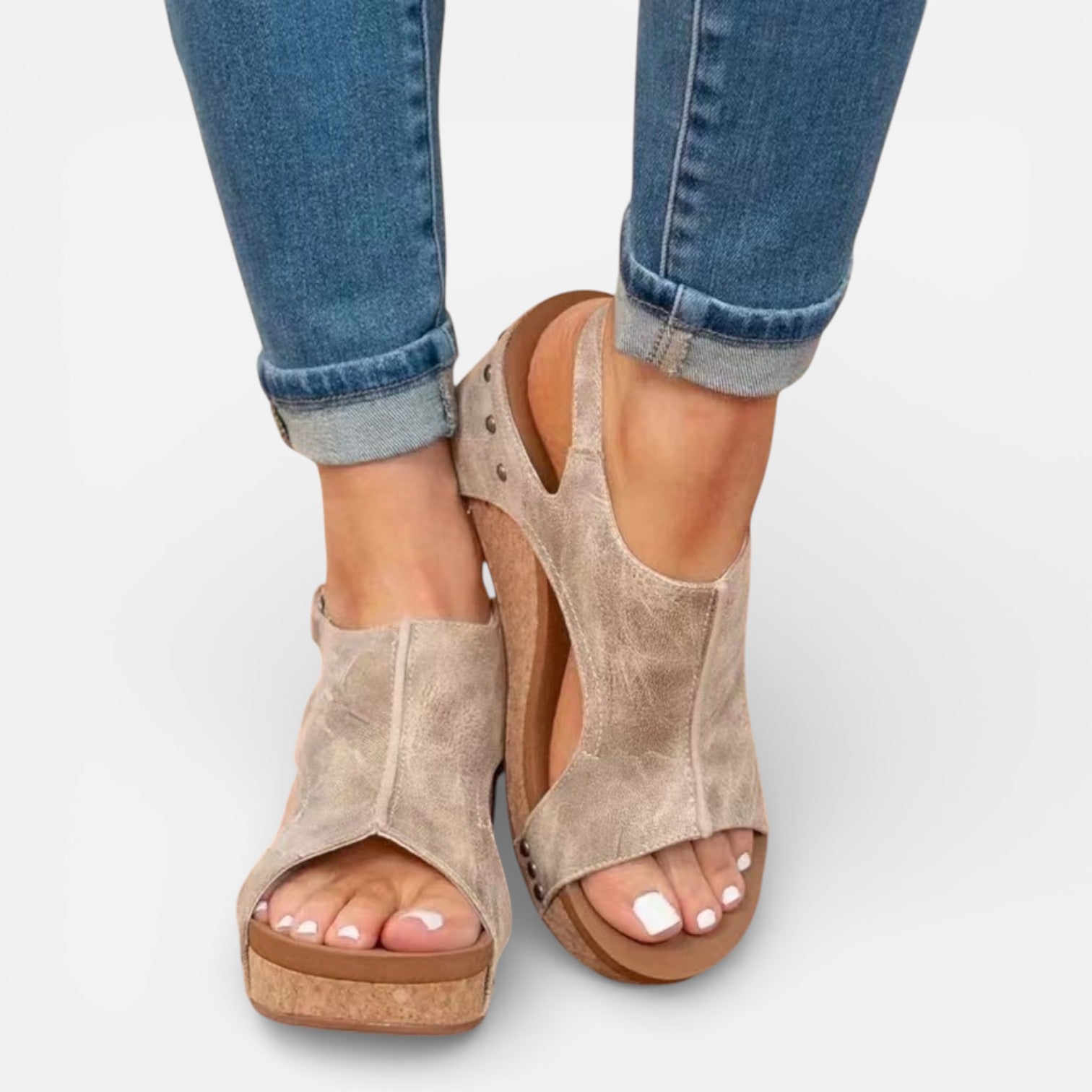 Aurelia | Cushioned Platform Wedge Open Toe Sandals