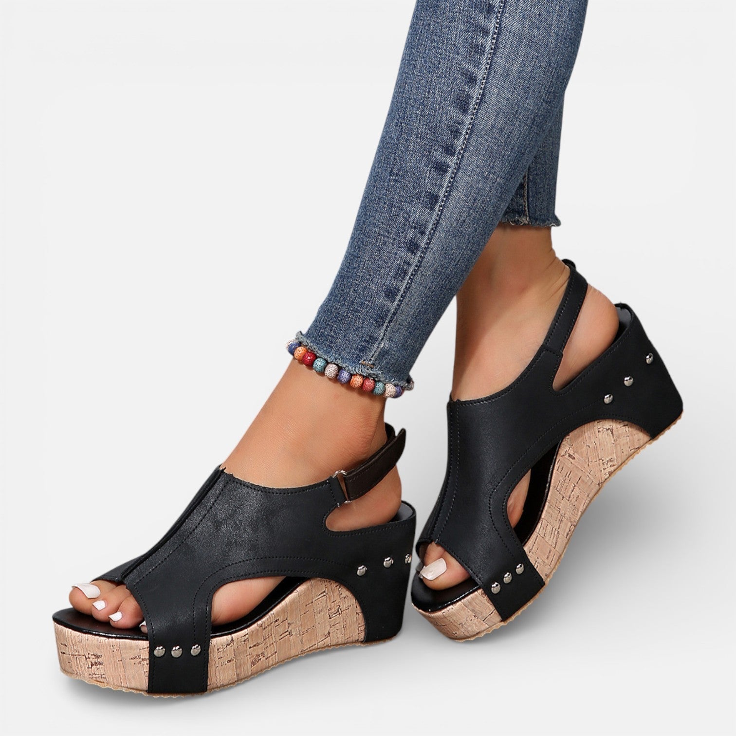 Aurelia | Cushioned Platform Wedge Open Toe Sandals