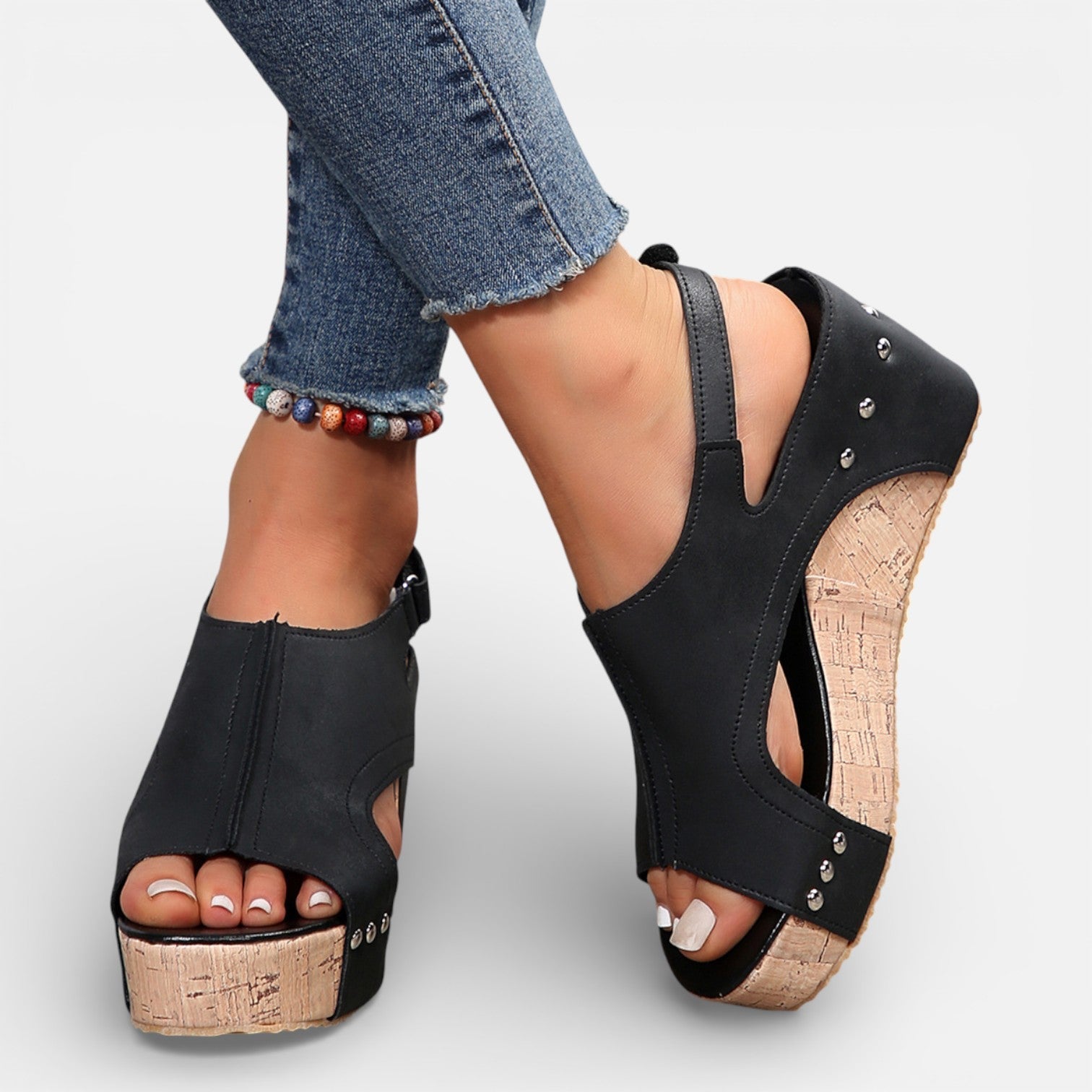 Aurelia | Cushioned Platform Wedge Open Toe Sandals