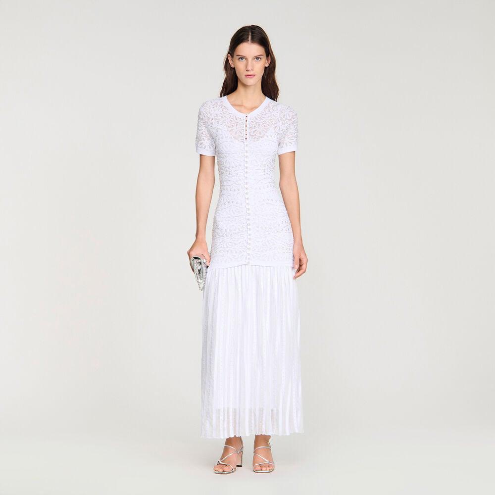 Reese | Beaded Ombré Button-Front Knit Maxi Dress