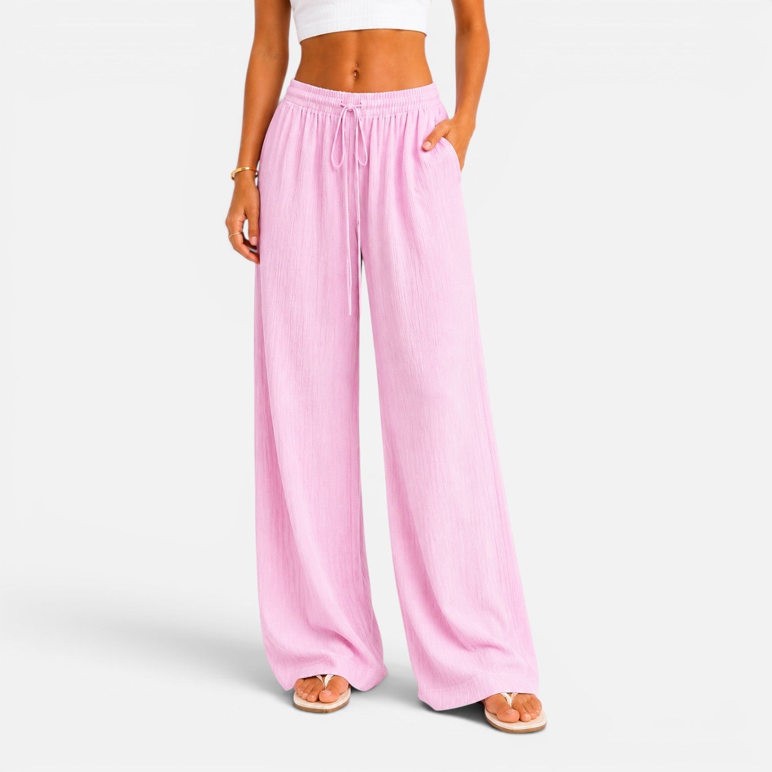 Celeste | Wide Leg Drawstring Comfort Trousers