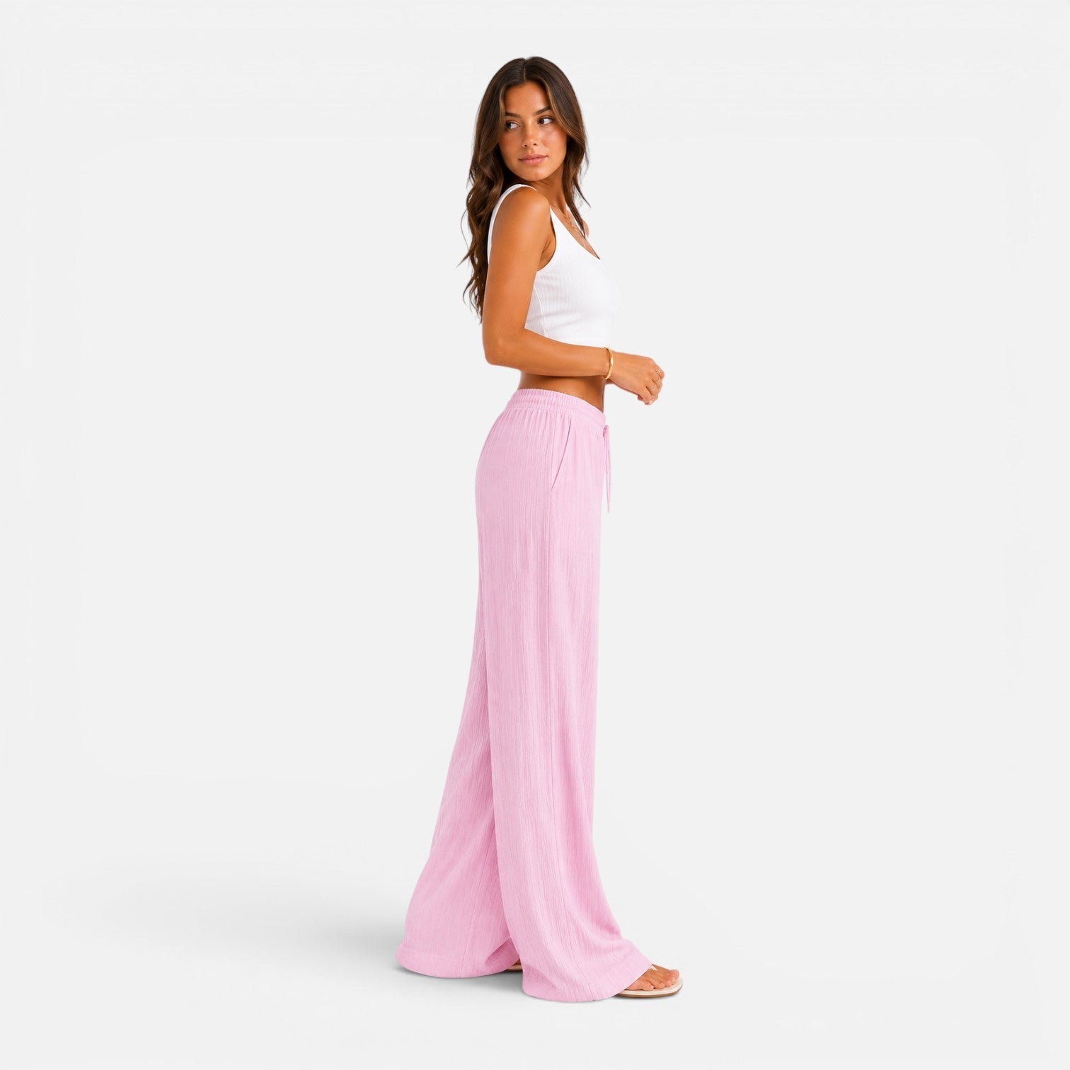 Celeste | Wide Leg Drawstring Comfort Trousers