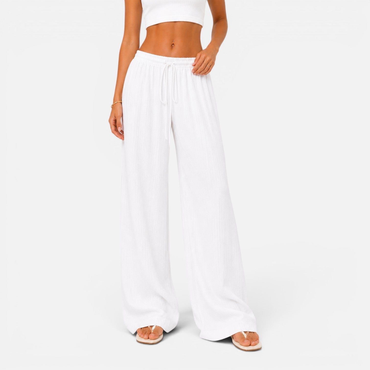Celeste | Wide Leg Drawstring Comfort Trousers