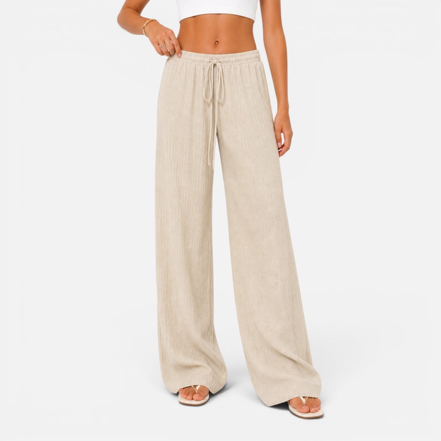 Celeste | Wide Leg Drawstring Comfort Trousers
