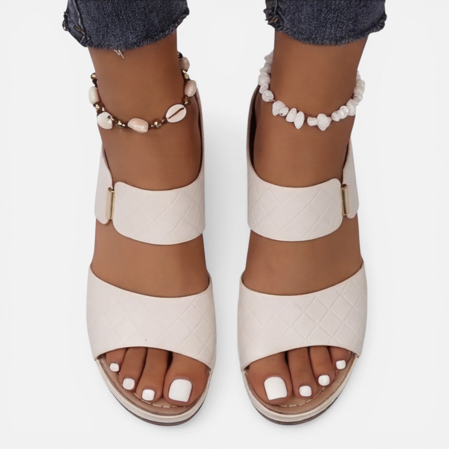Maeve | Open Toe Block Heel Leather Sandals