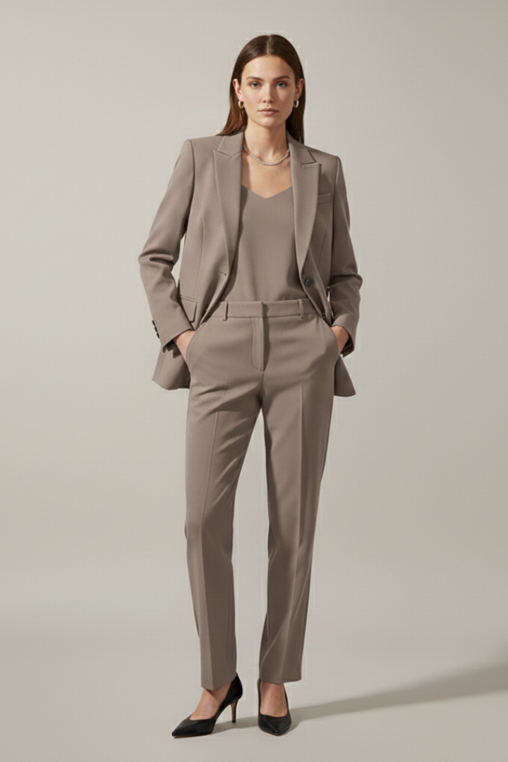 Isolde | Notched Lapel Blazer & Straight-Leg Trousers Set
