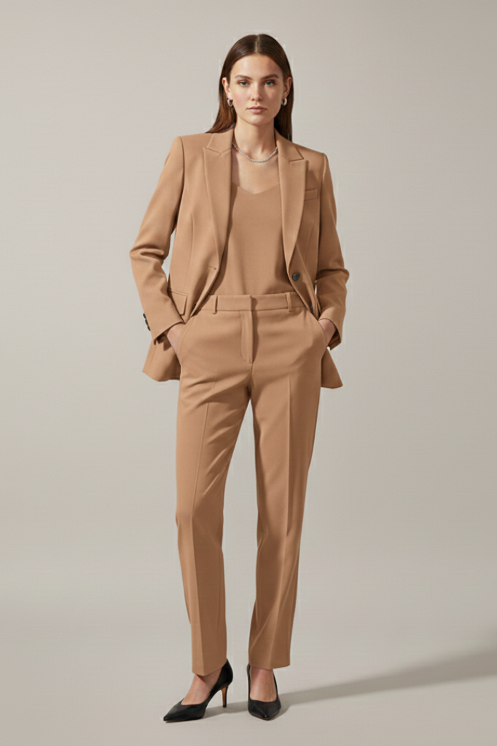Isolde | Notched Lapel Blazer & Straight-Leg Trousers Set