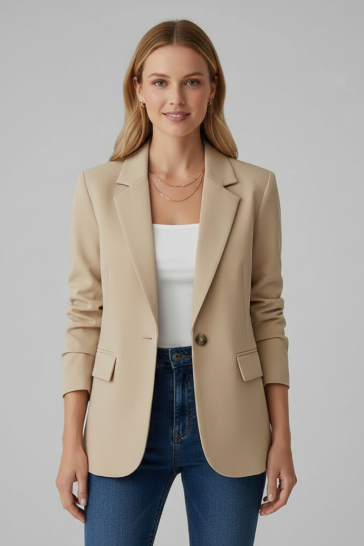 Talia | Notched Lapel Single Button Blazer