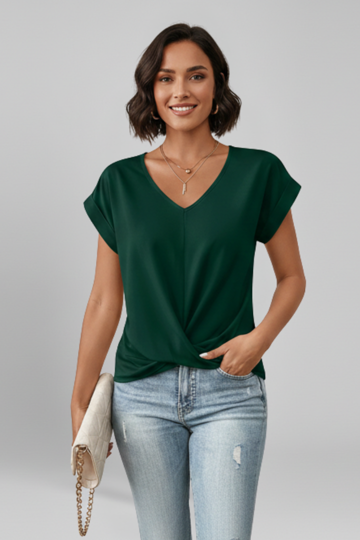 Petra | V-Neck Short Sleeve Blouse