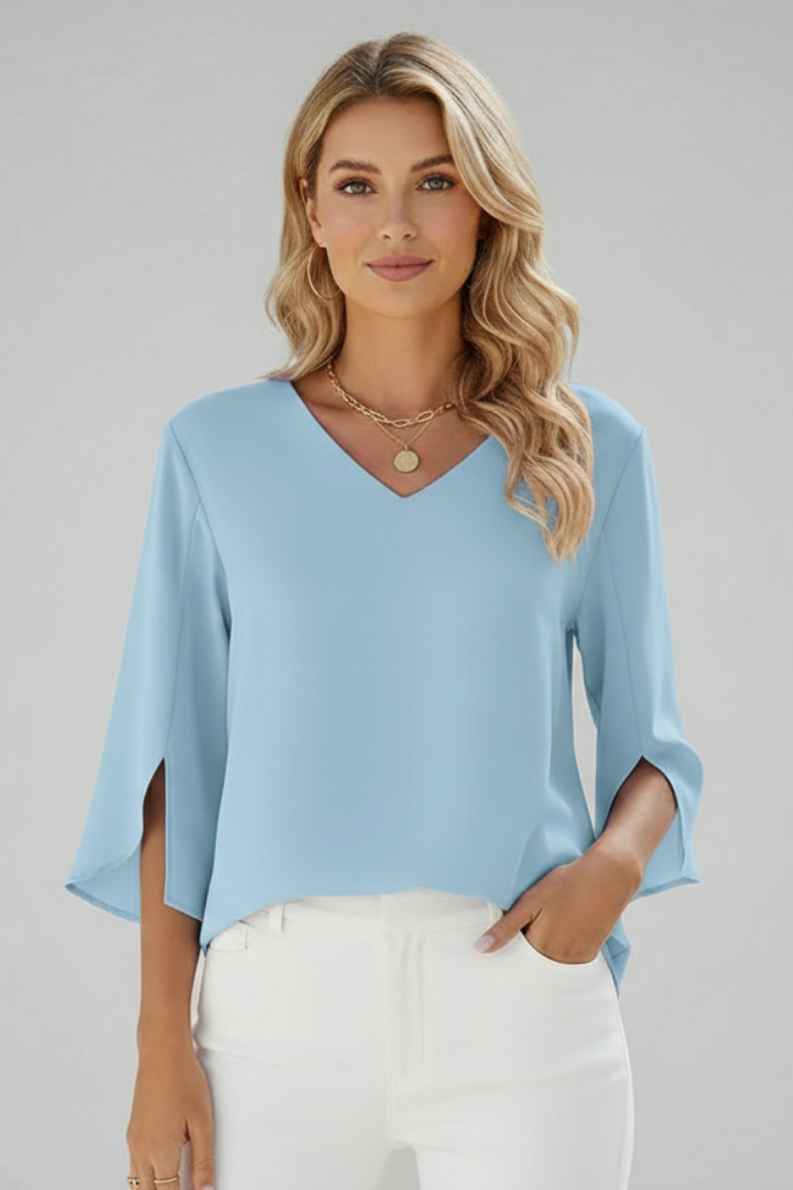 Opal | V-Neck Short Sleeve Blouse