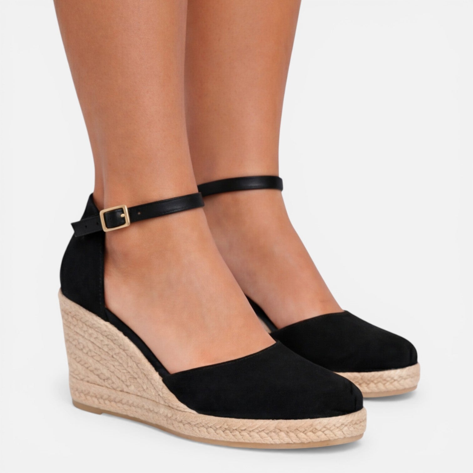 Hadley | Closed-Toe Ankle Strap Jute Wedge Espadrilles