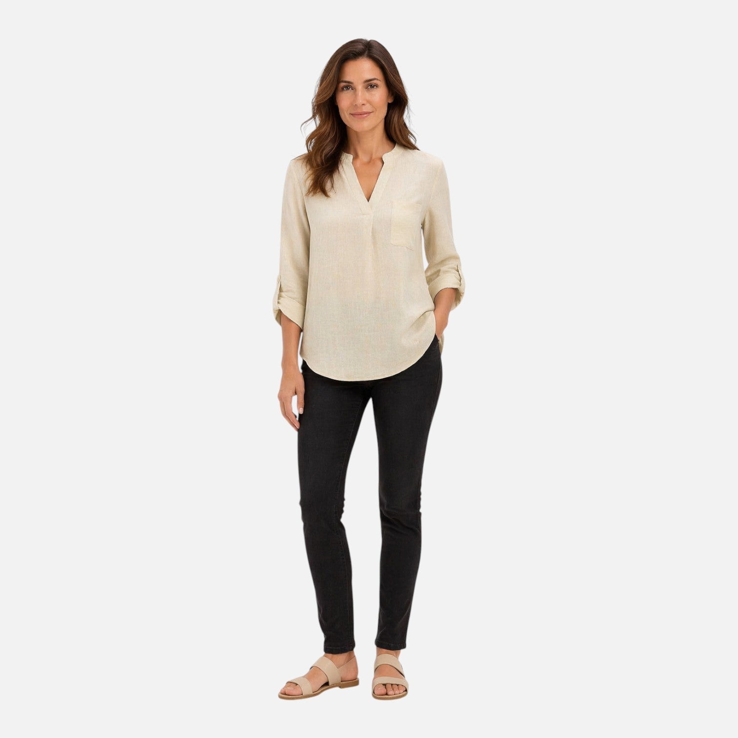 Ellie | V-Neck Long Sleeve Top