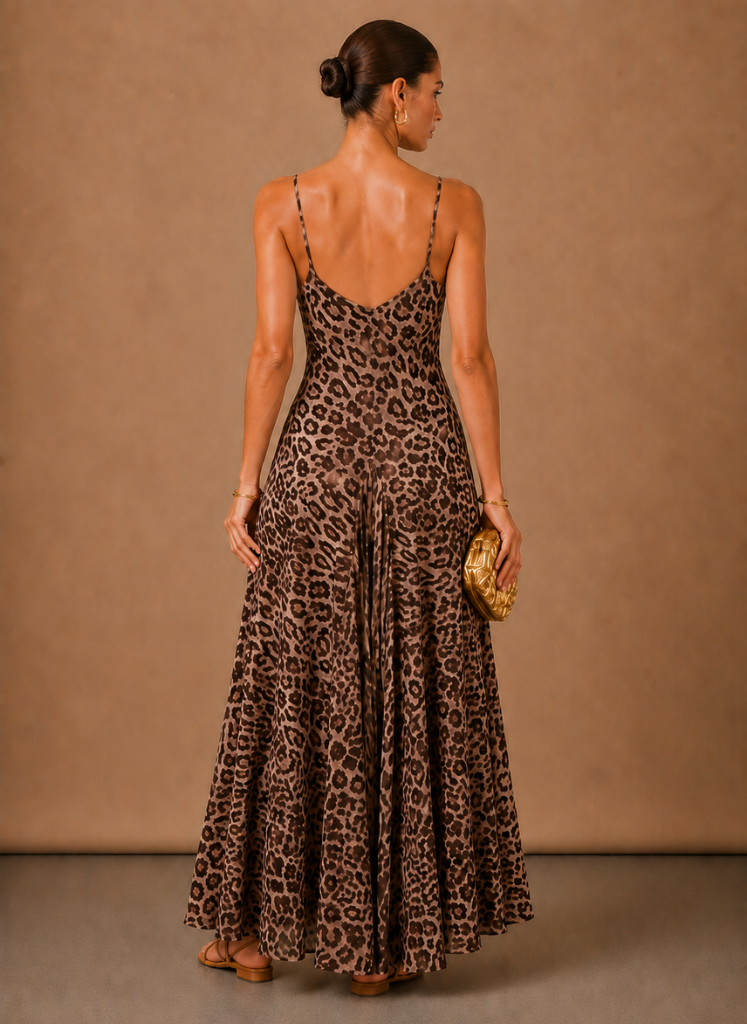 Camila | Leopard Print Strappy Maxi Dress