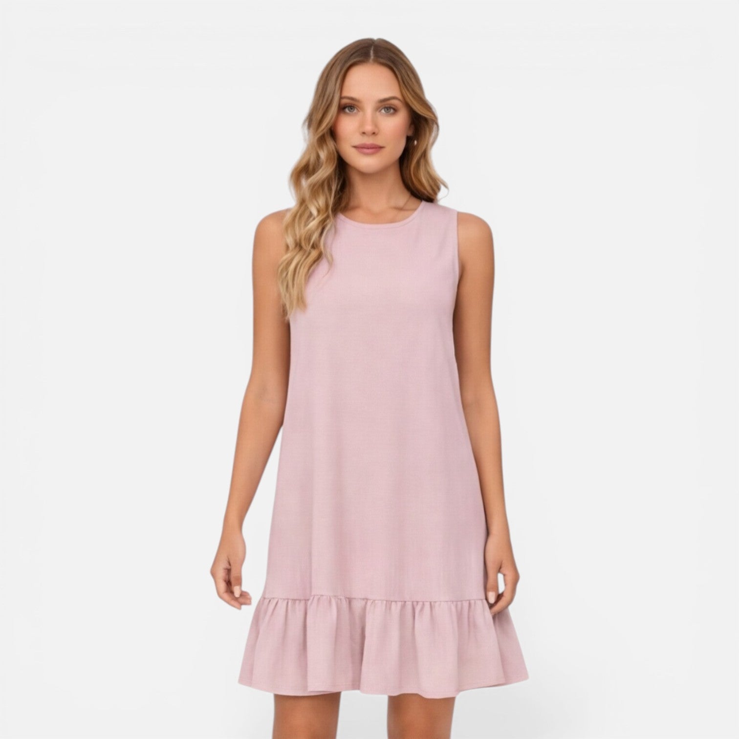 Elin | Sleeveless Ruffle Hem A-Line Midi Dress