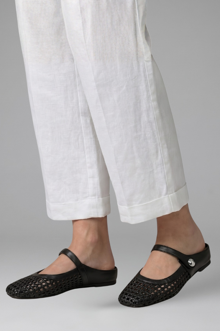 Nuria | Woven Instep Strap Flat Mules