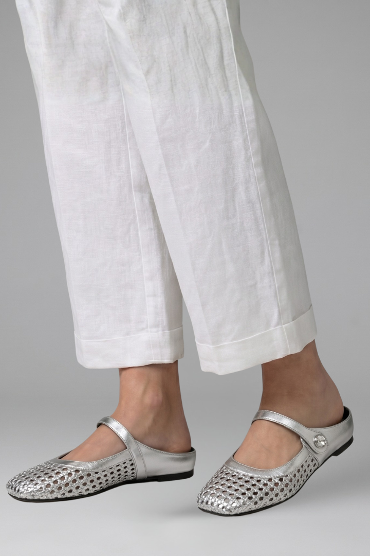 Nuria | Woven Instep Strap Flat Mules