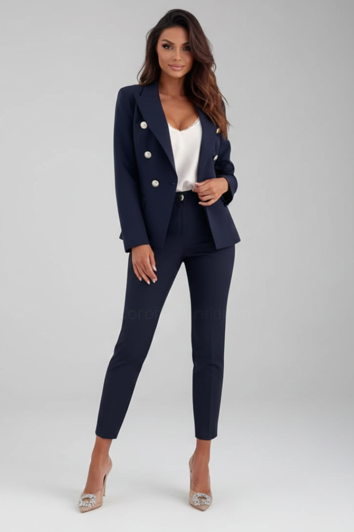 Greta | Buttoned Jacket & Straight-Leg Trouser Co-ord Set