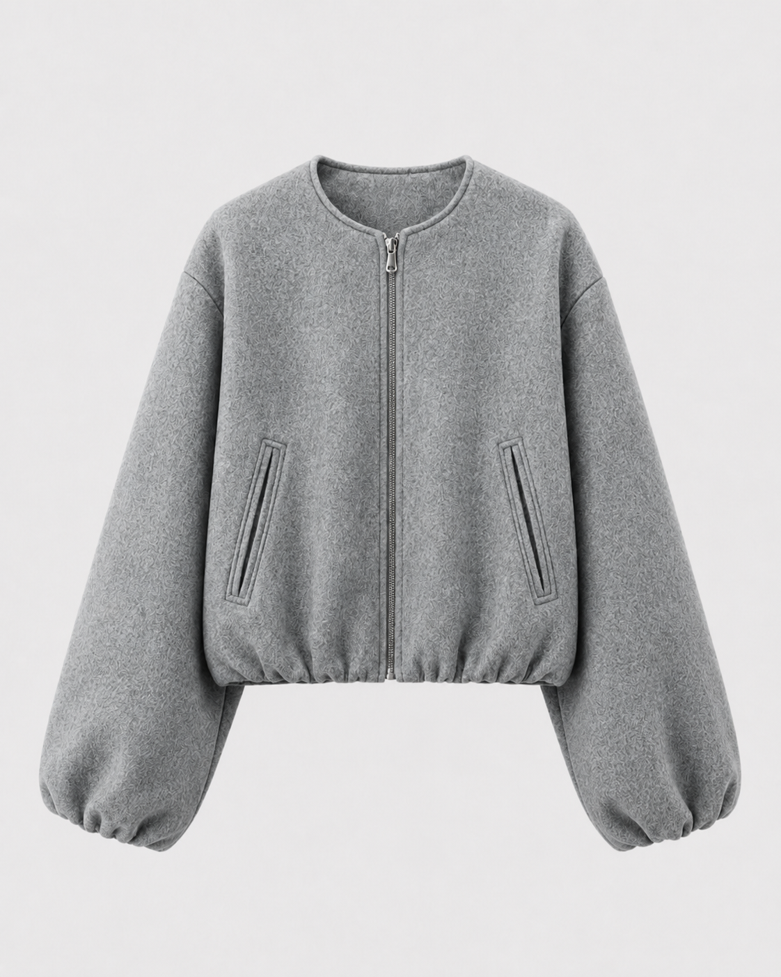 Opal | Cropped Wool Blend Bomber Jacket