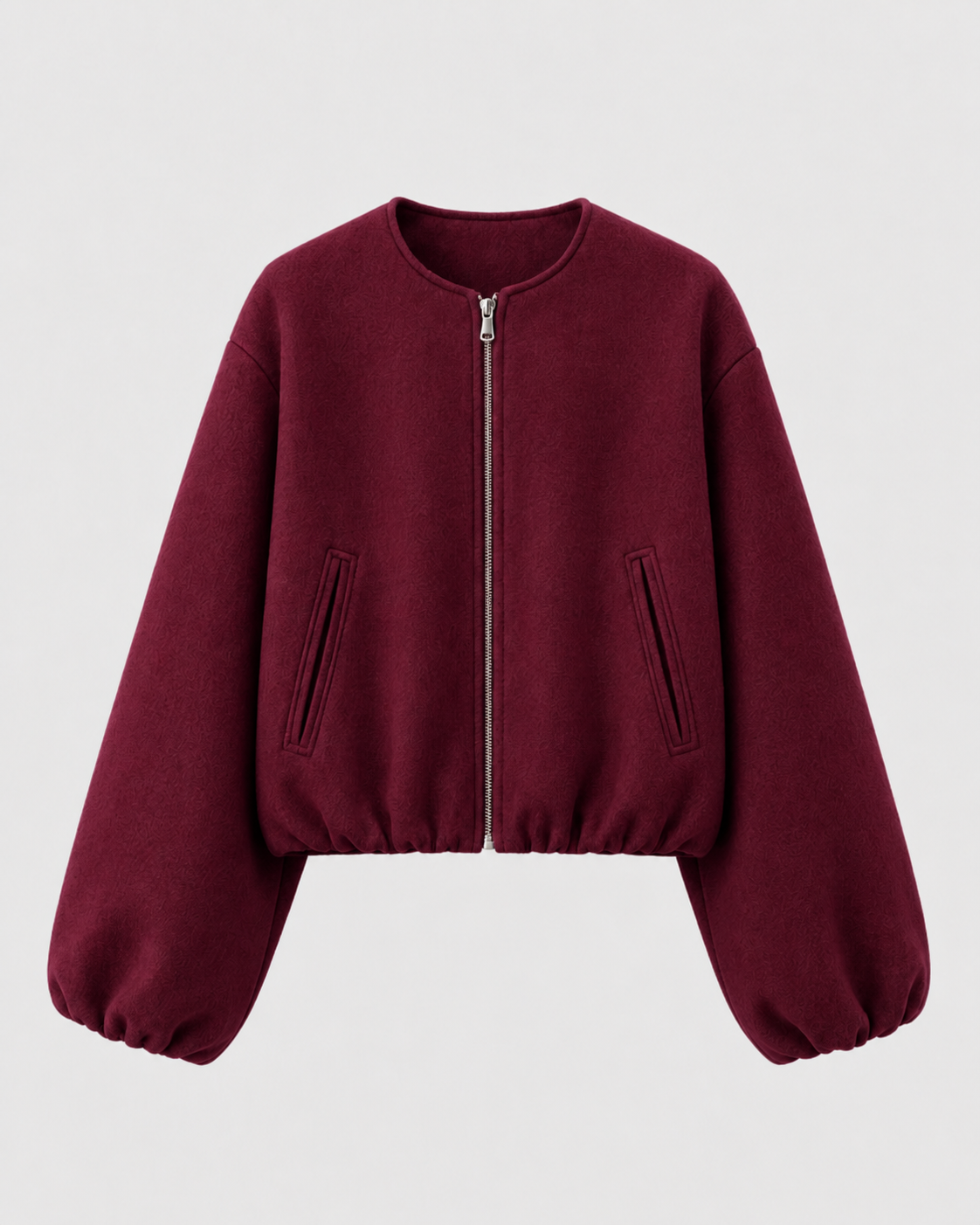 Opal | Cropped Wool Blend Bomber Jacket