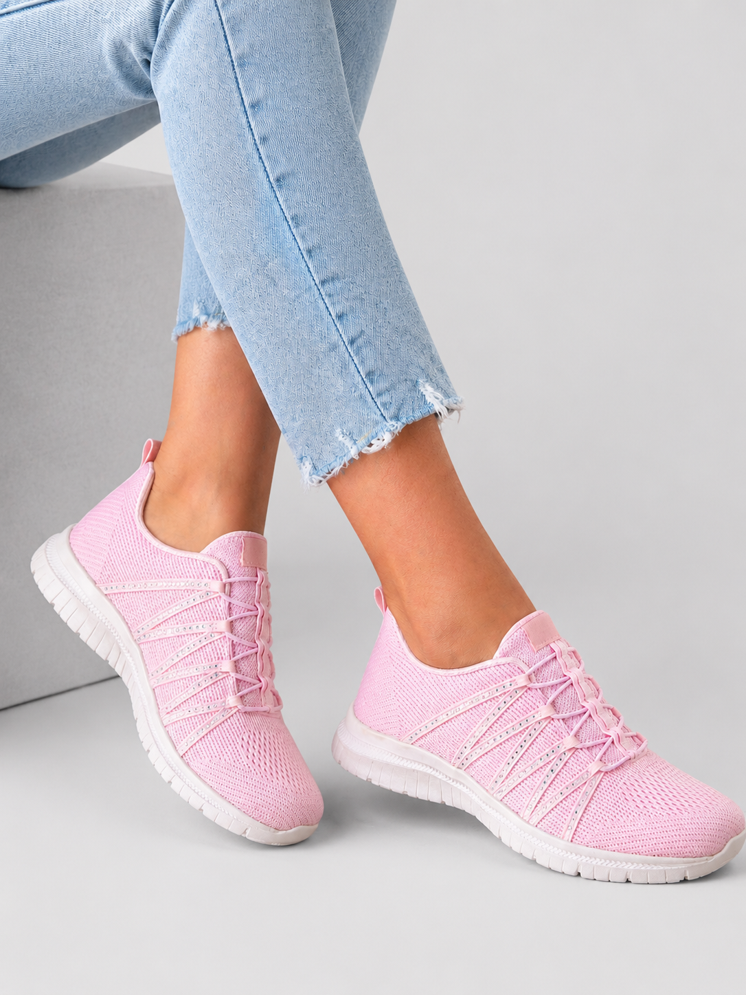 Maeve | Lightweight Sparkle Knit Slip-On Trainers